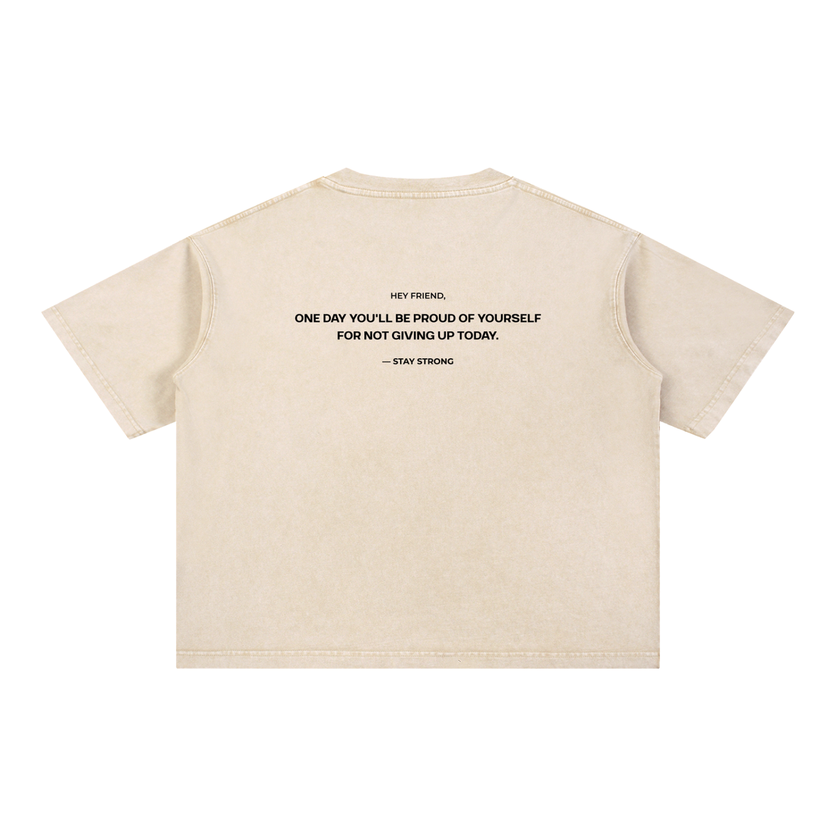 'Proud Of Yourself' Boxy T-Shirt - Tan