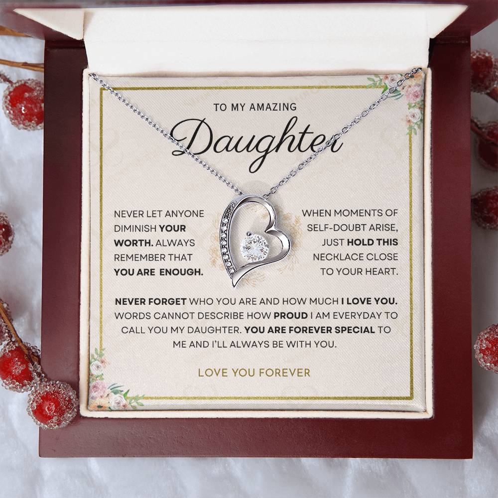 Daughter - You Are Enough - Forever Love Necklace