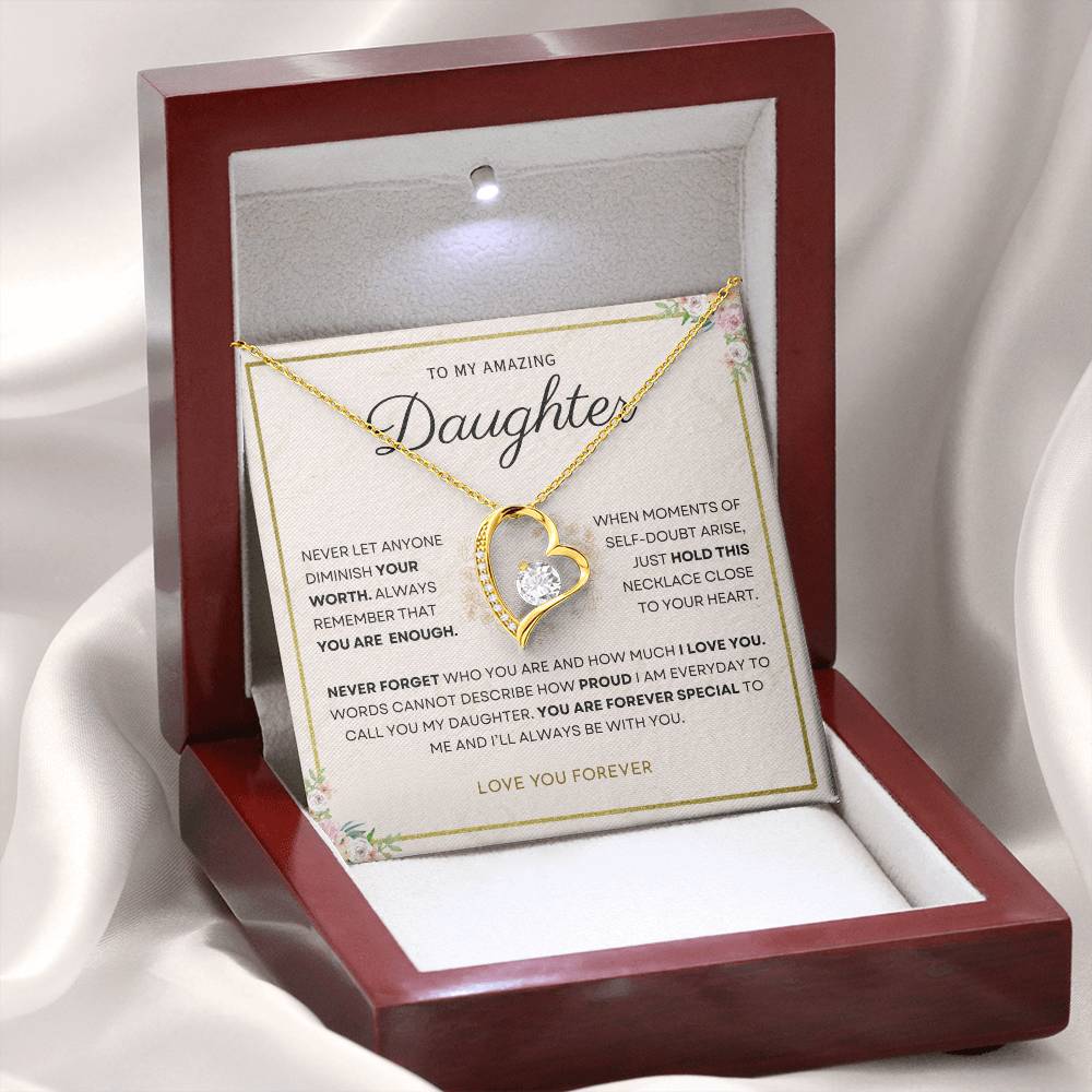 Daughter - You Are Enough - Forever Love Necklace