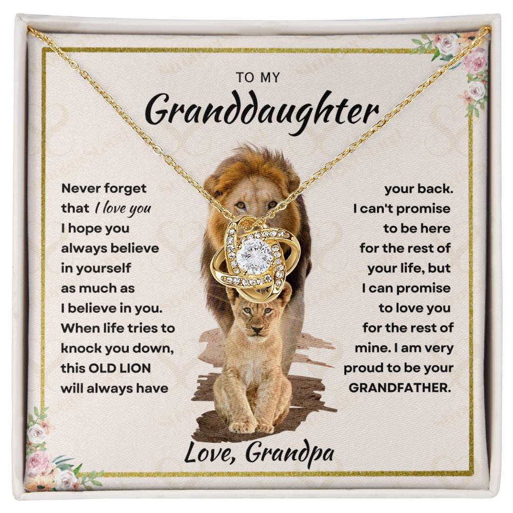 Granddaughter - Proud Grandpa - Love Knot Necklace