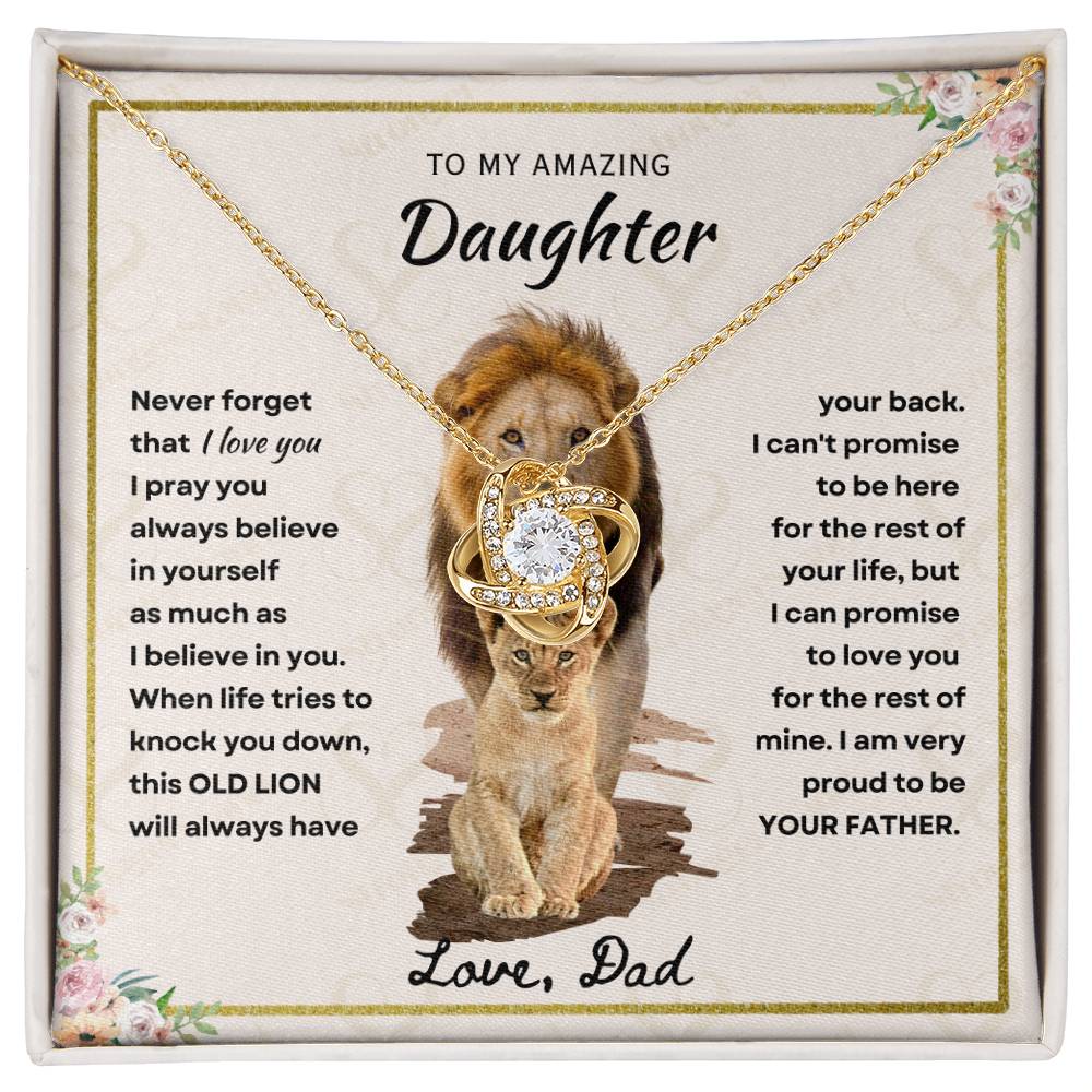 Daughter - Proud Father - Love Knot Necklace