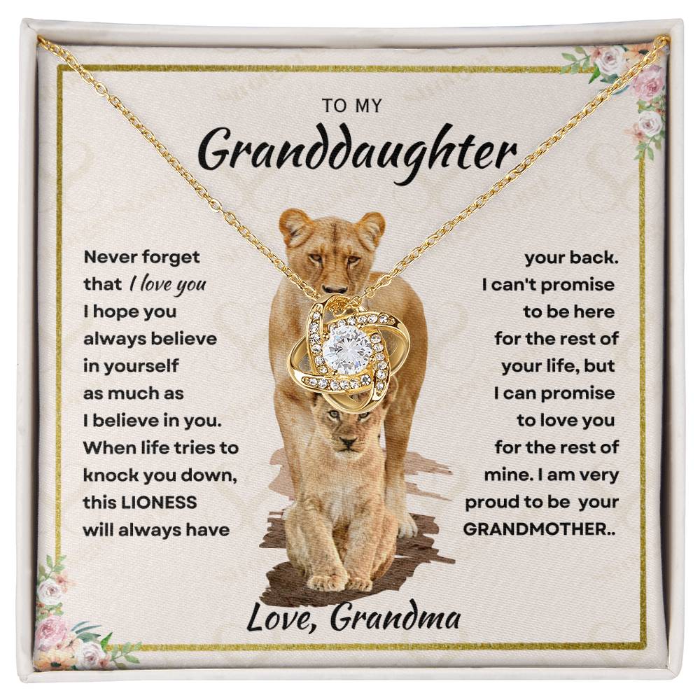 Granddaughter - Proud of you - Love Knot Necklace