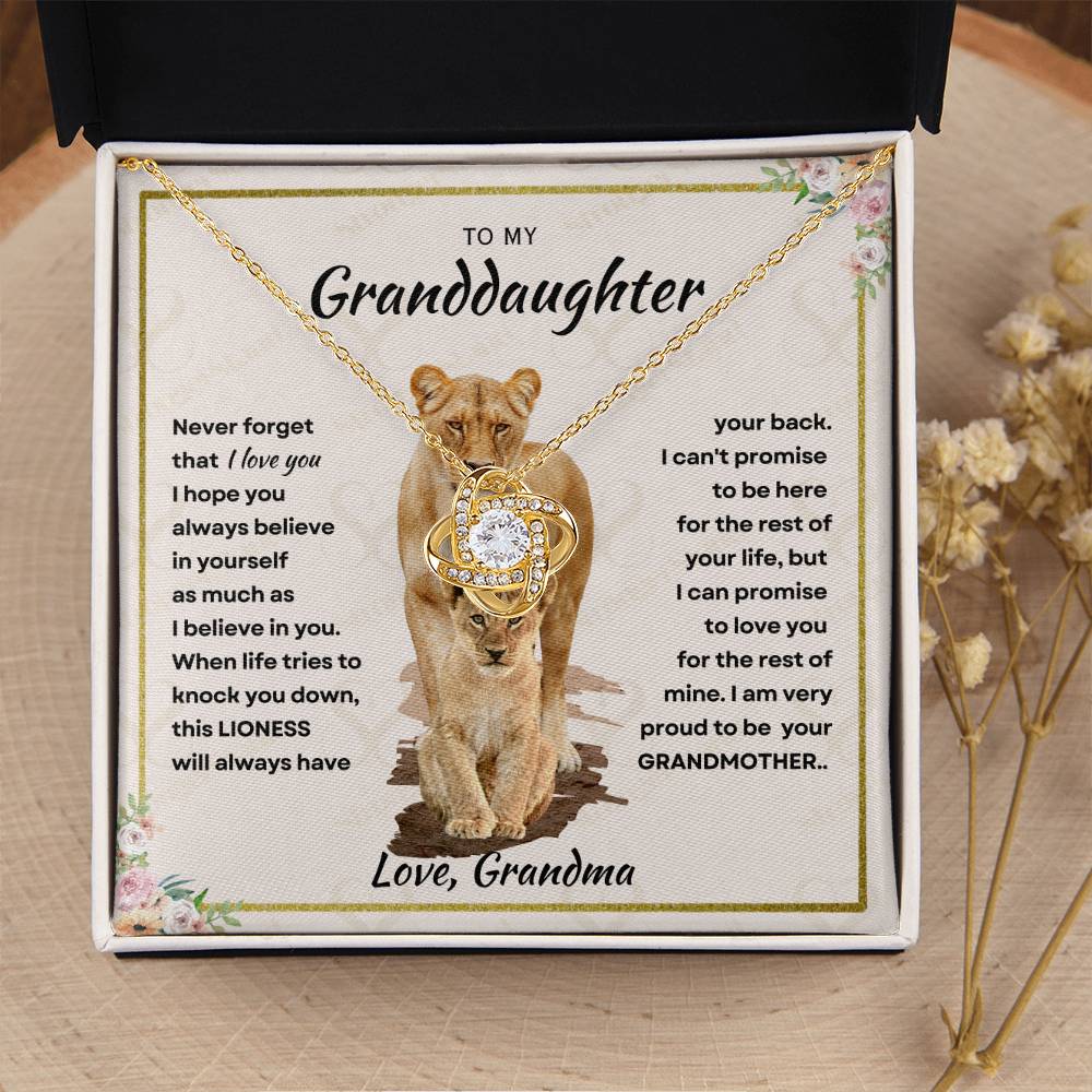 Granddaughter - Proud of you - Love Knot Necklace