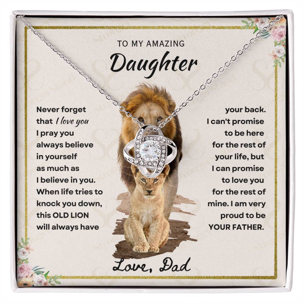 Daughter - Proud Father - Love Knot Necklace