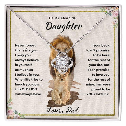 Daughter - Proud Father - Love Knot Necklace