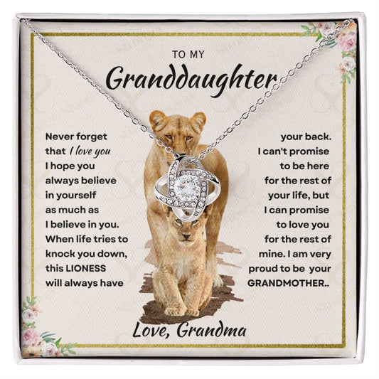 Granddaughter - Proud of you - Love Knot Necklace