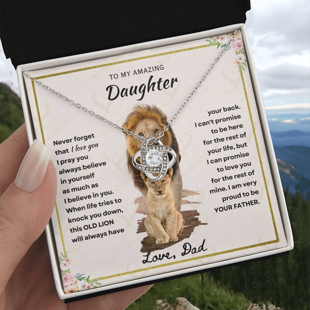 Daughter - Proud Father - Love Knot Necklace