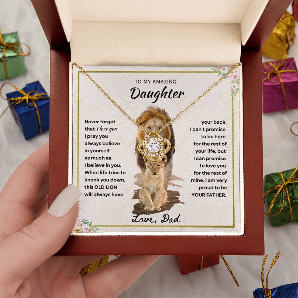 Daughter - Proud Father - Love Knot Necklace