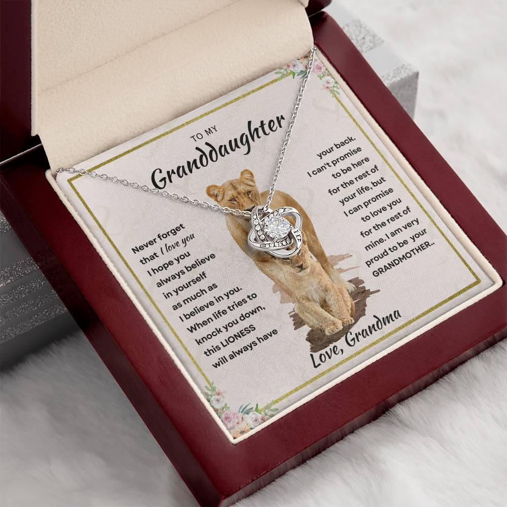 Granddaughter - Proud of you - Love Knot Necklace