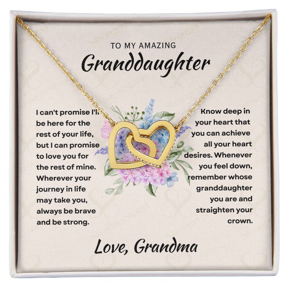 [ALMOST SOLD OUT] To My Amazing Granddaughter - Intertwined Hearts Keepsake Necklace Gift