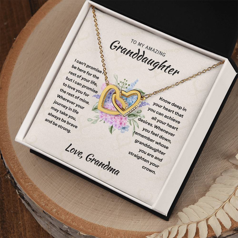 [ALMOST SOLD OUT] To My Amazing Granddaughter - Intertwined Hearts Keepsake Necklace Gift