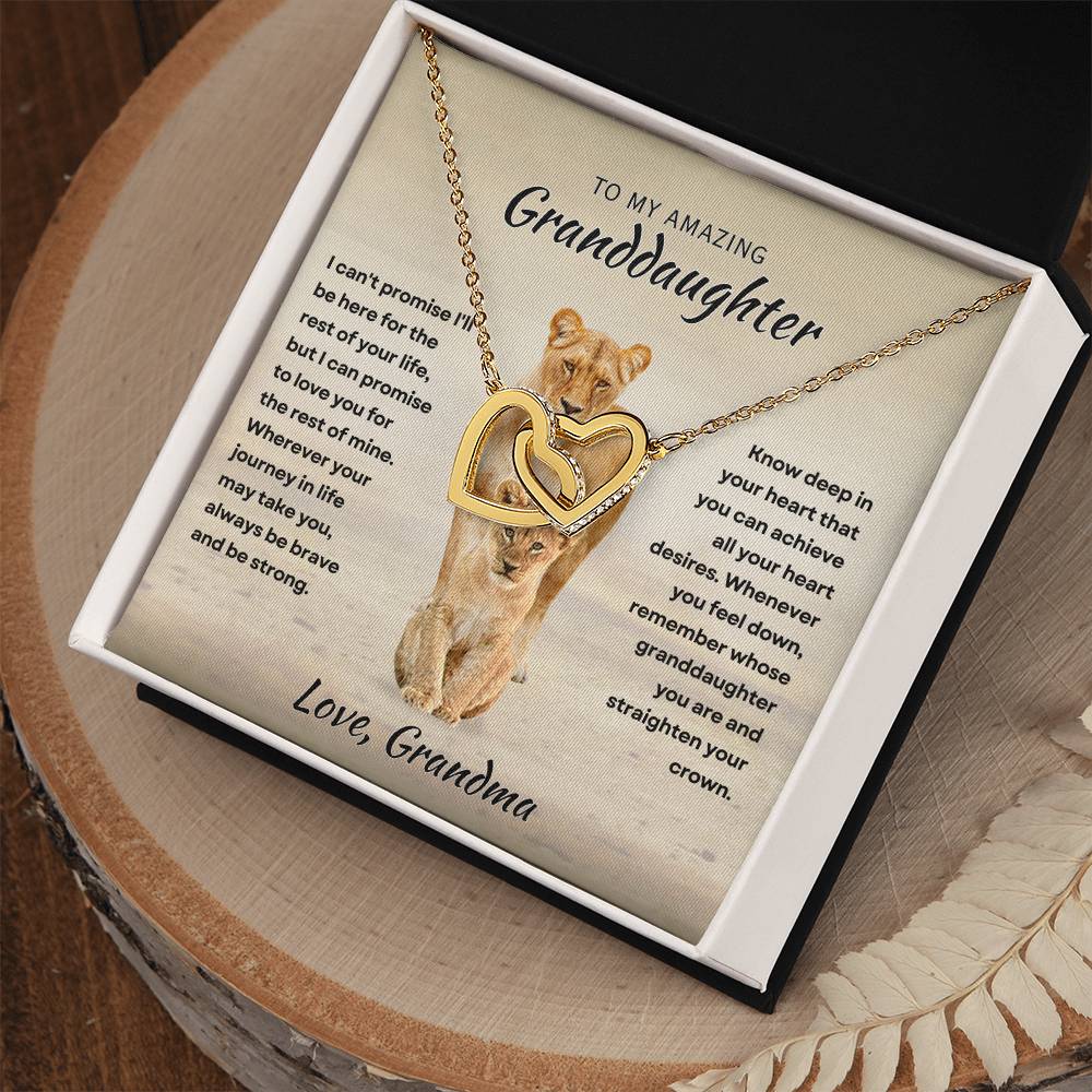 [ALMOST SOLD OUT] To My Amazing Granddaughter - Intertwined Hearts Keepsake Necklace Gift Set