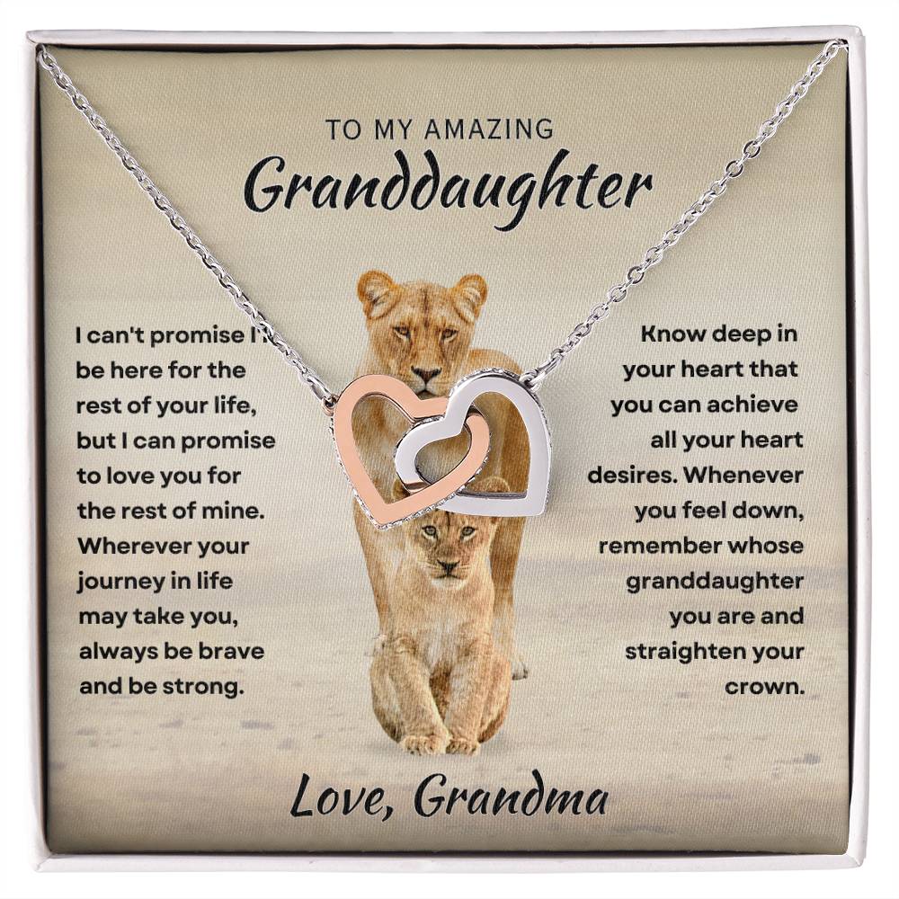 [ALMOST SOLD OUT] To My Amazing Granddaughter - Intertwined Hearts Keepsake Necklace Gift Set