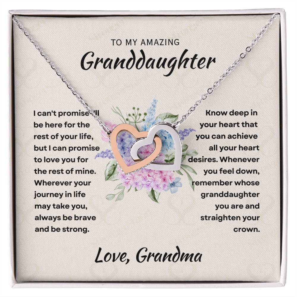 [ALMOST SOLD OUT] To My Amazing Granddaughter - Intertwined Hearts Keepsake Necklace Gift