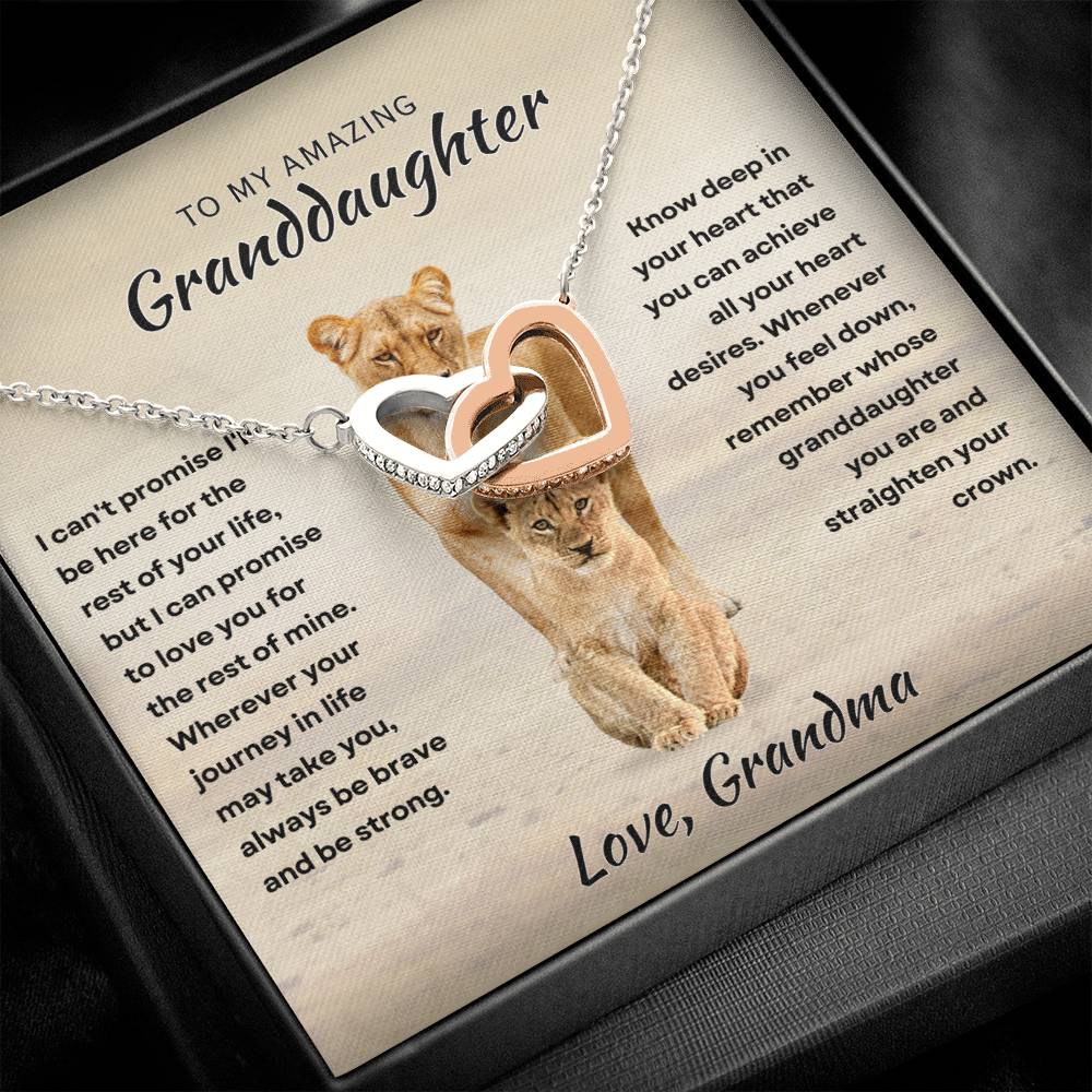 [ALMOST SOLD OUT] To My Amazing Granddaughter - Intertwined Hearts Keepsake Necklace Gift Set