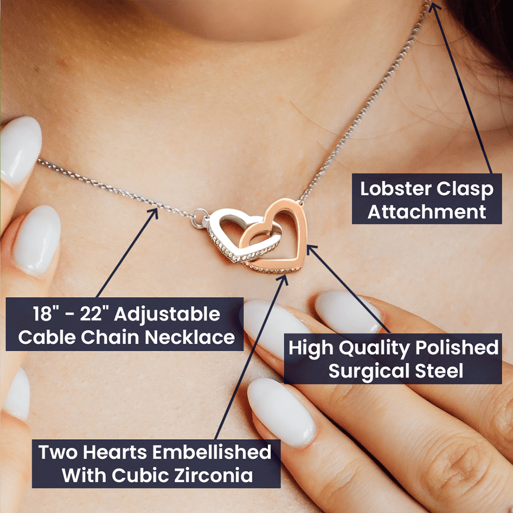 [ALMOST SOLD OUT] To My Amazing Granddaughter - Intertwined Hearts Keepsake Necklace Gift