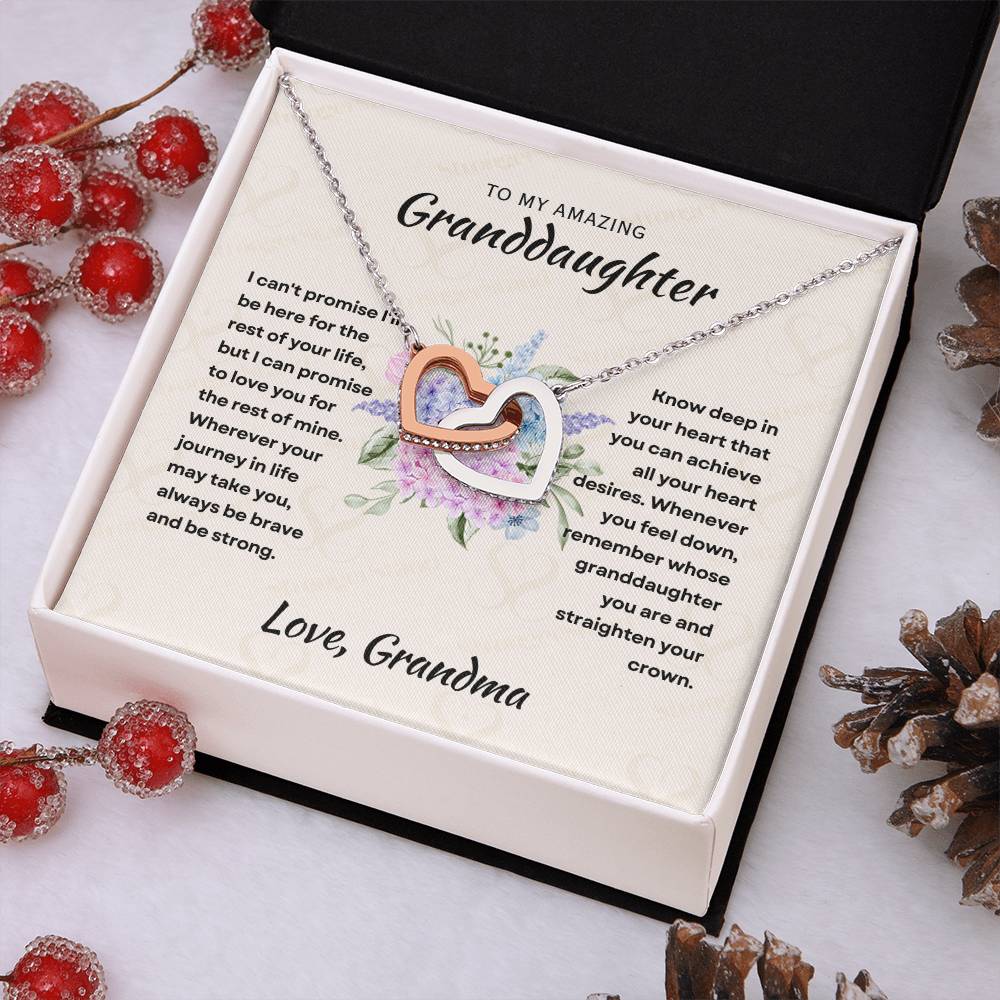 [ALMOST SOLD OUT] To My Amazing Granddaughter - Intertwined Hearts Keepsake Necklace Gift