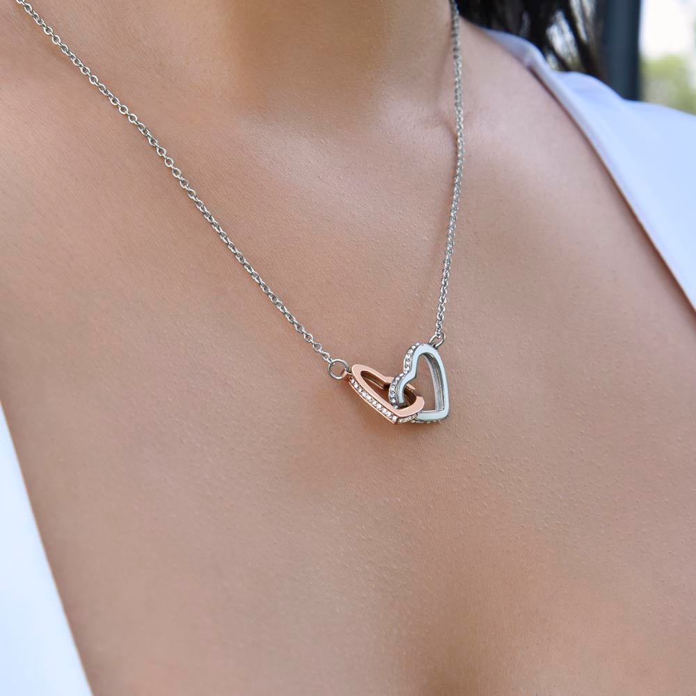 Daughter - Proud Mother - Interlocking Hearts Necklace