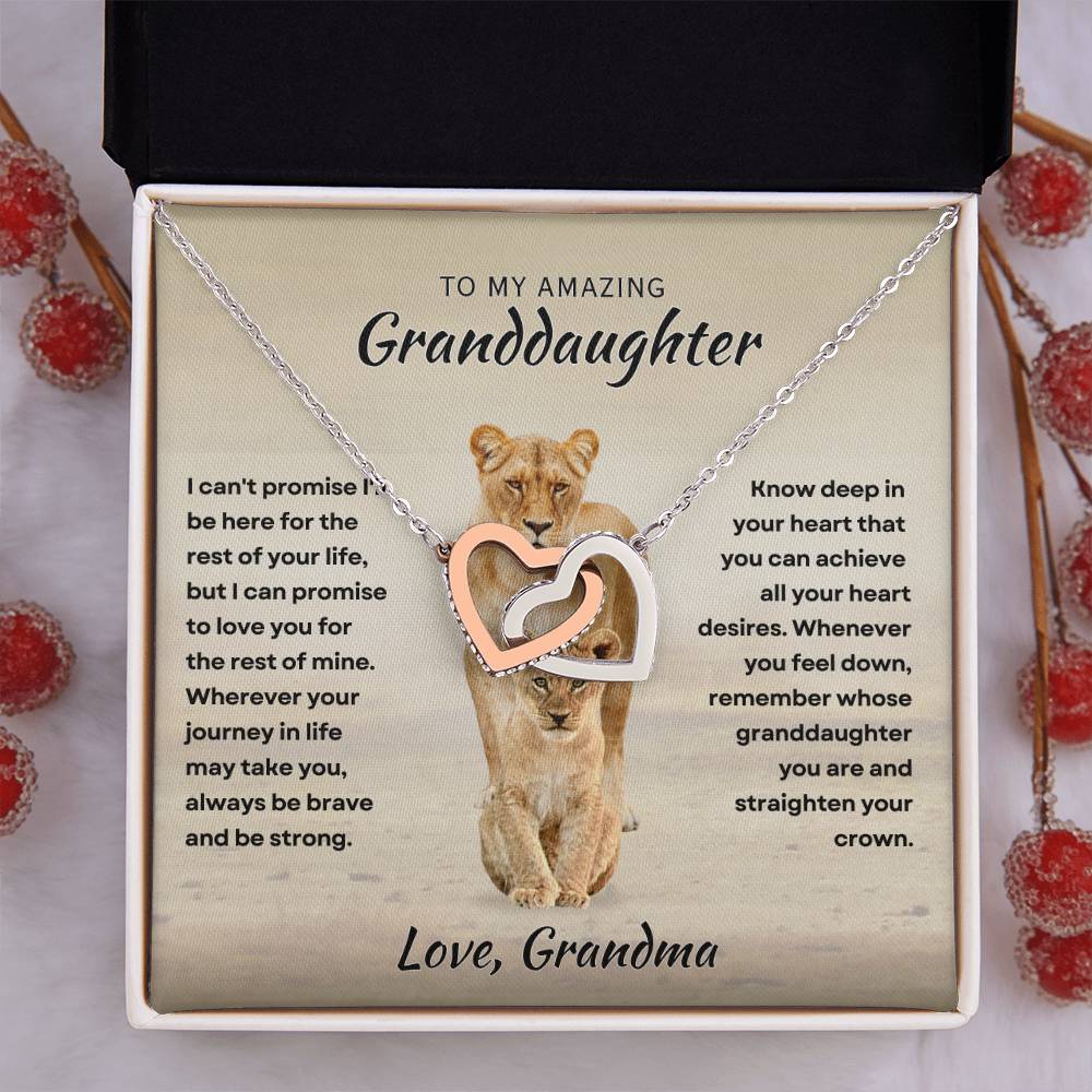 [ALMOST SOLD OUT] To My Amazing Granddaughter - Intertwined Hearts Keepsake Necklace Gift Set