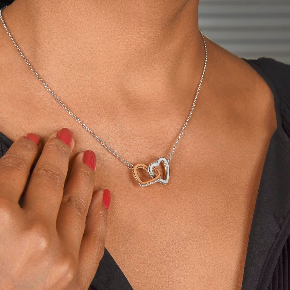 Daughter - Proud Father - Interlocking Hearts Necklace