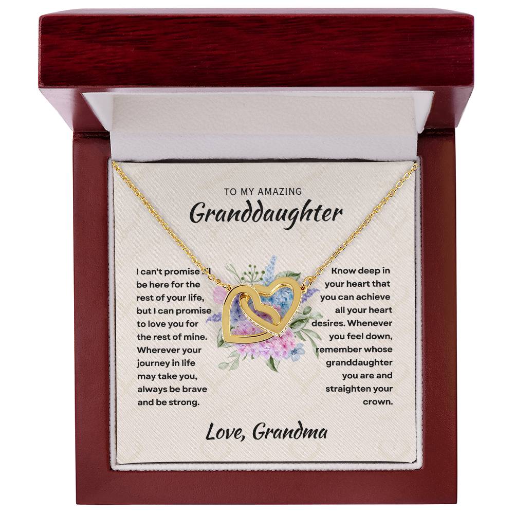 [ALMOST SOLD OUT] To My Amazing Granddaughter - Intertwined Hearts Keepsake Necklace Gift