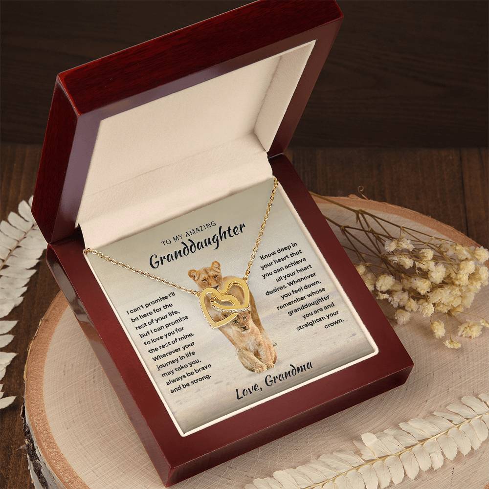 [ALMOST SOLD OUT] To My Amazing Granddaughter - Intertwined Hearts Keepsake Necklace Gift Set