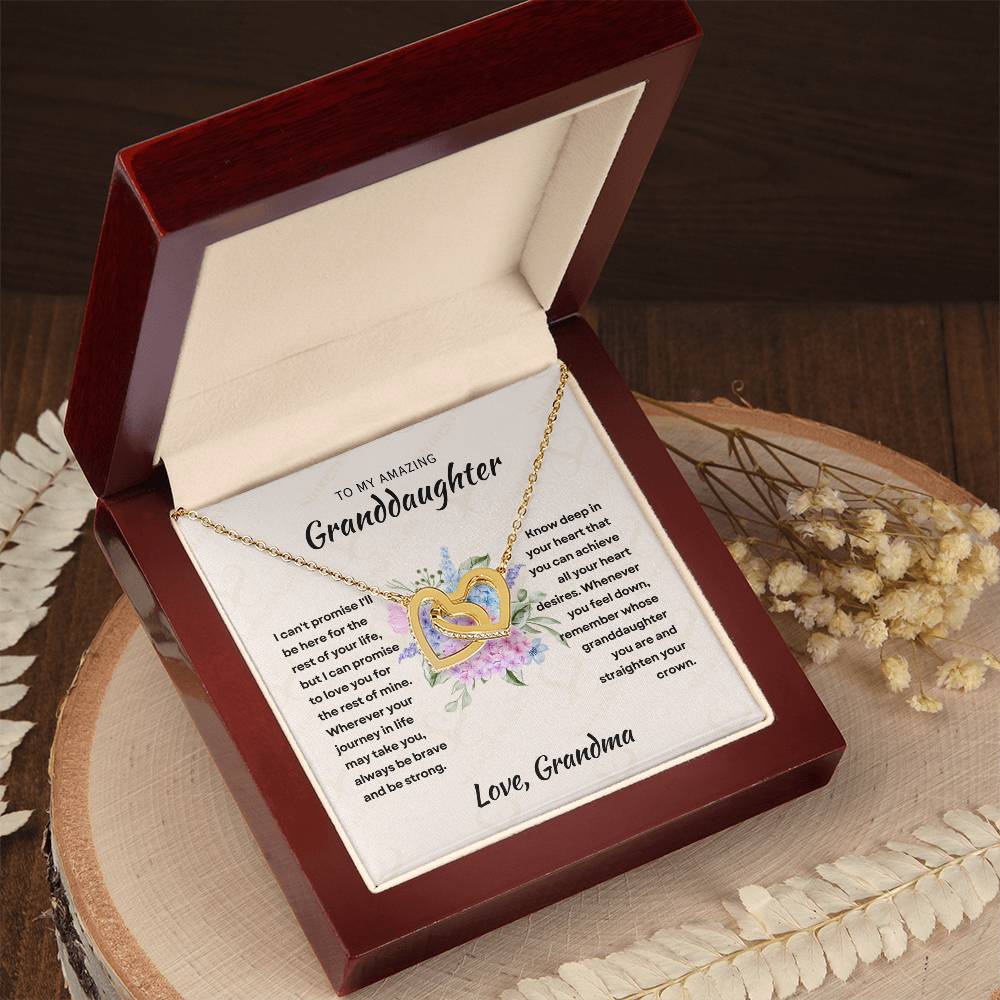 [ALMOST SOLD OUT] To My Amazing Granddaughter - Intertwined Hearts Keepsake Necklace Gift