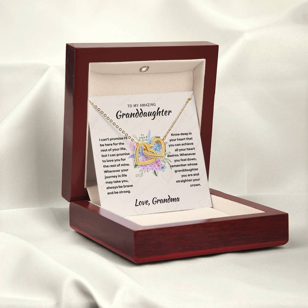 [ALMOST SOLD OUT] To My Amazing Granddaughter - Intertwined Hearts Keepsake Necklace Gift