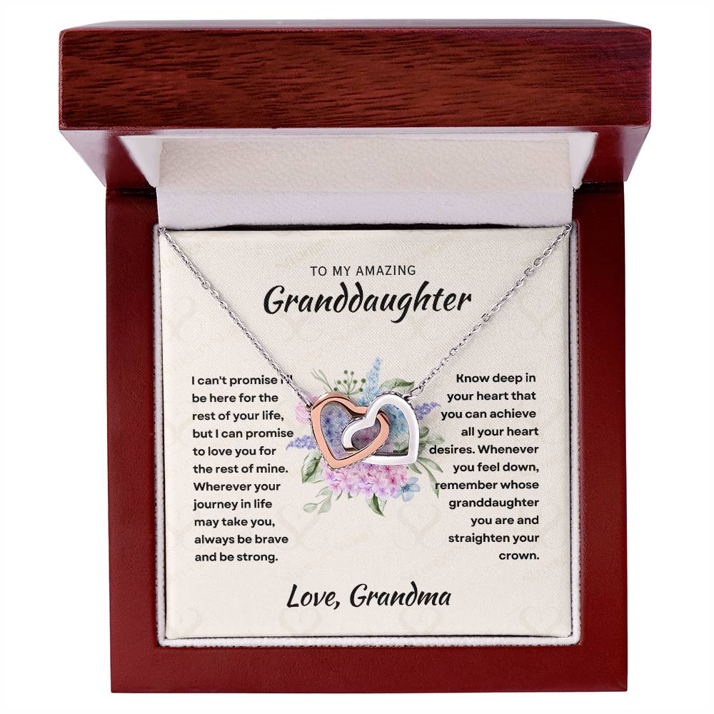 [ALMOST SOLD OUT] To My Amazing Granddaughter - Intertwined Hearts Keepsake Necklace Gift