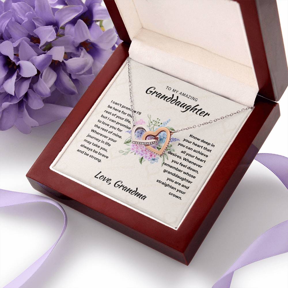 [ALMOST SOLD OUT] To My Amazing Granddaughter - Intertwined Hearts Keepsake Necklace Gift