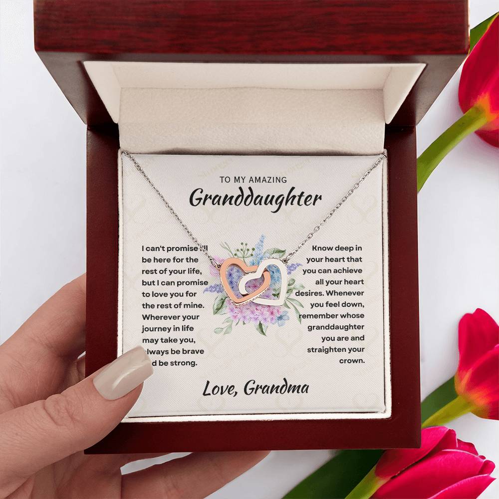 [ALMOST SOLD OUT] To My Amazing Granddaughter - Intertwined Hearts Keepsake Necklace Gift