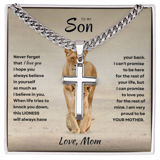 Son - Proud Mother - Cross Necklace