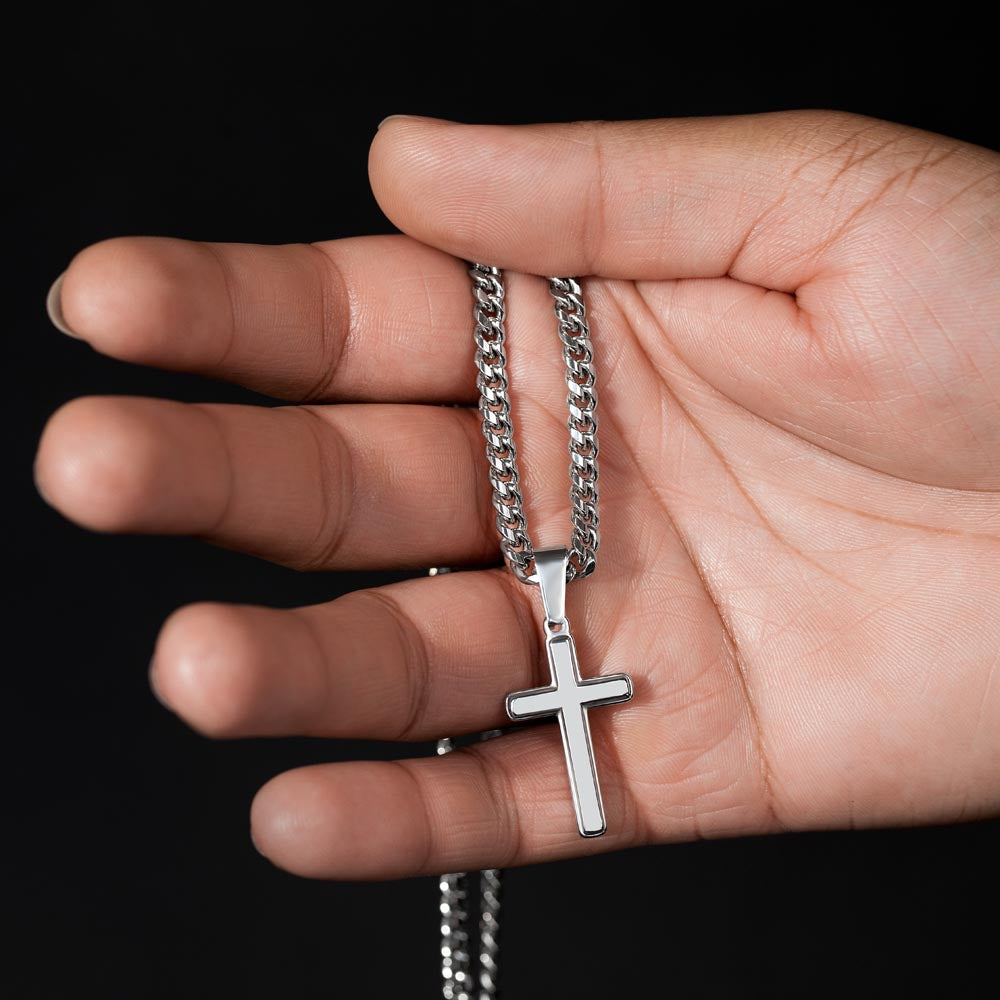 Grandson - Proud Grandpa - Cross Necklace