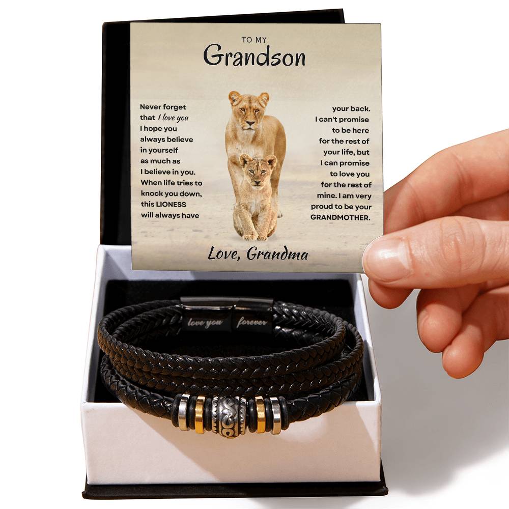 Grandson - Proud Grandma - Love You Forever Bracelet