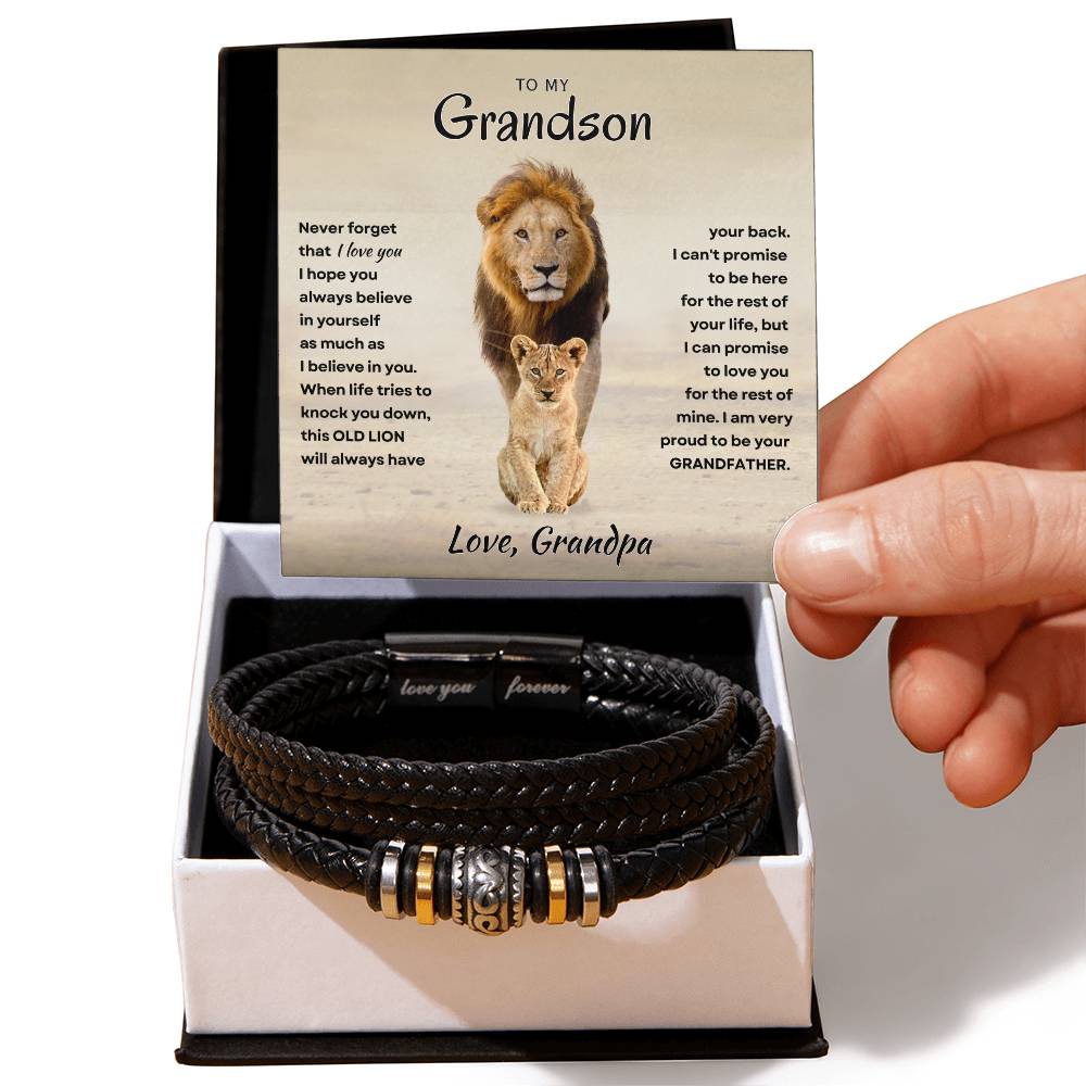 Grandson - Proud Grandpa - Love Forever Bracelet