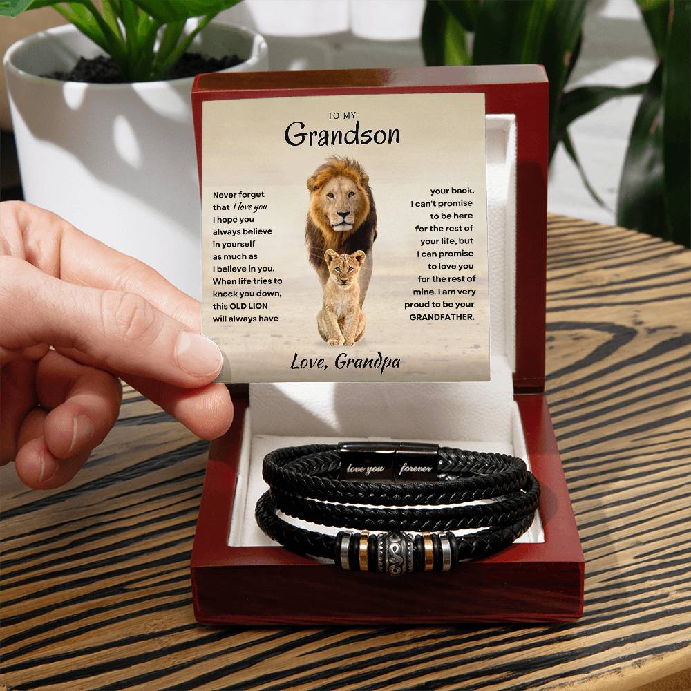 Grandson - Proud Grandpa - Love Forever Bracelet