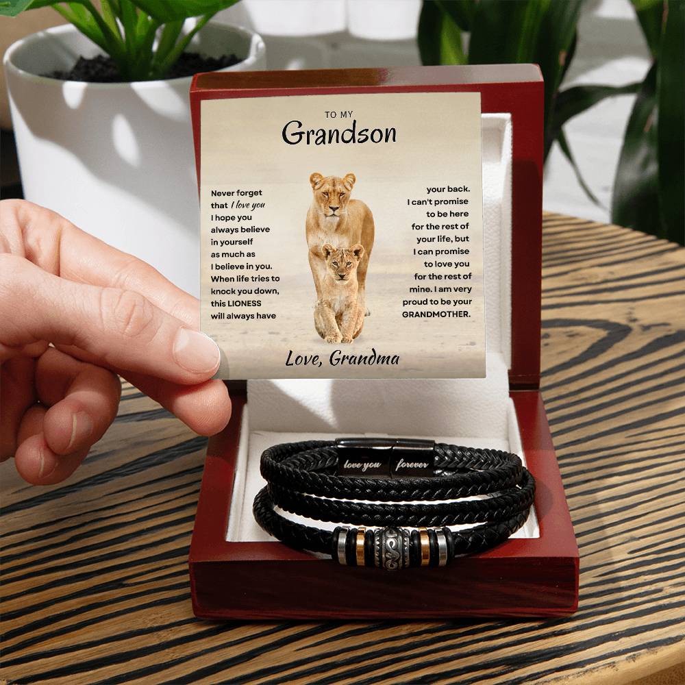 Grandson - Proud Grandma - Love You Forever Bracelet