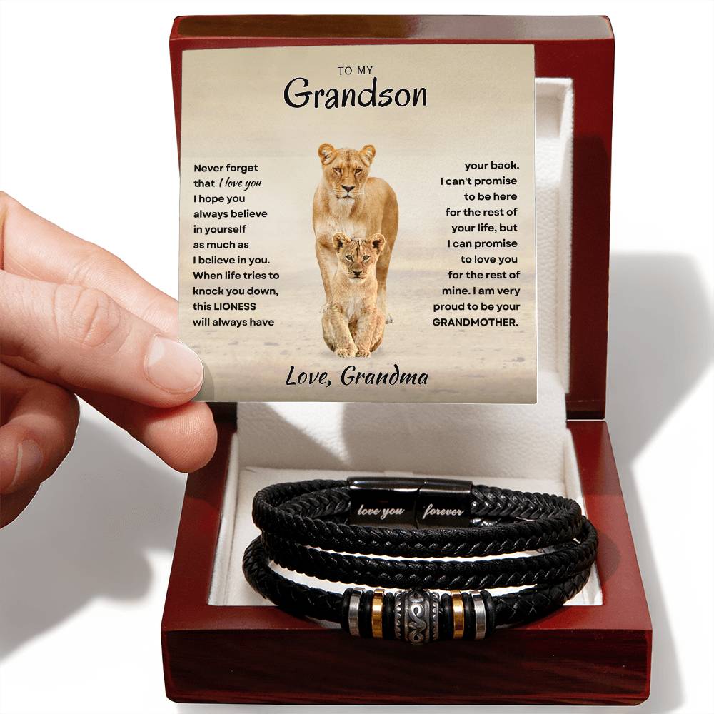 Grandson - Proud Grandma - Love You Forever Bracelet