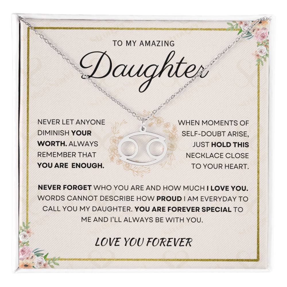 Daughter - You Are Enough - Zodiac Necklace