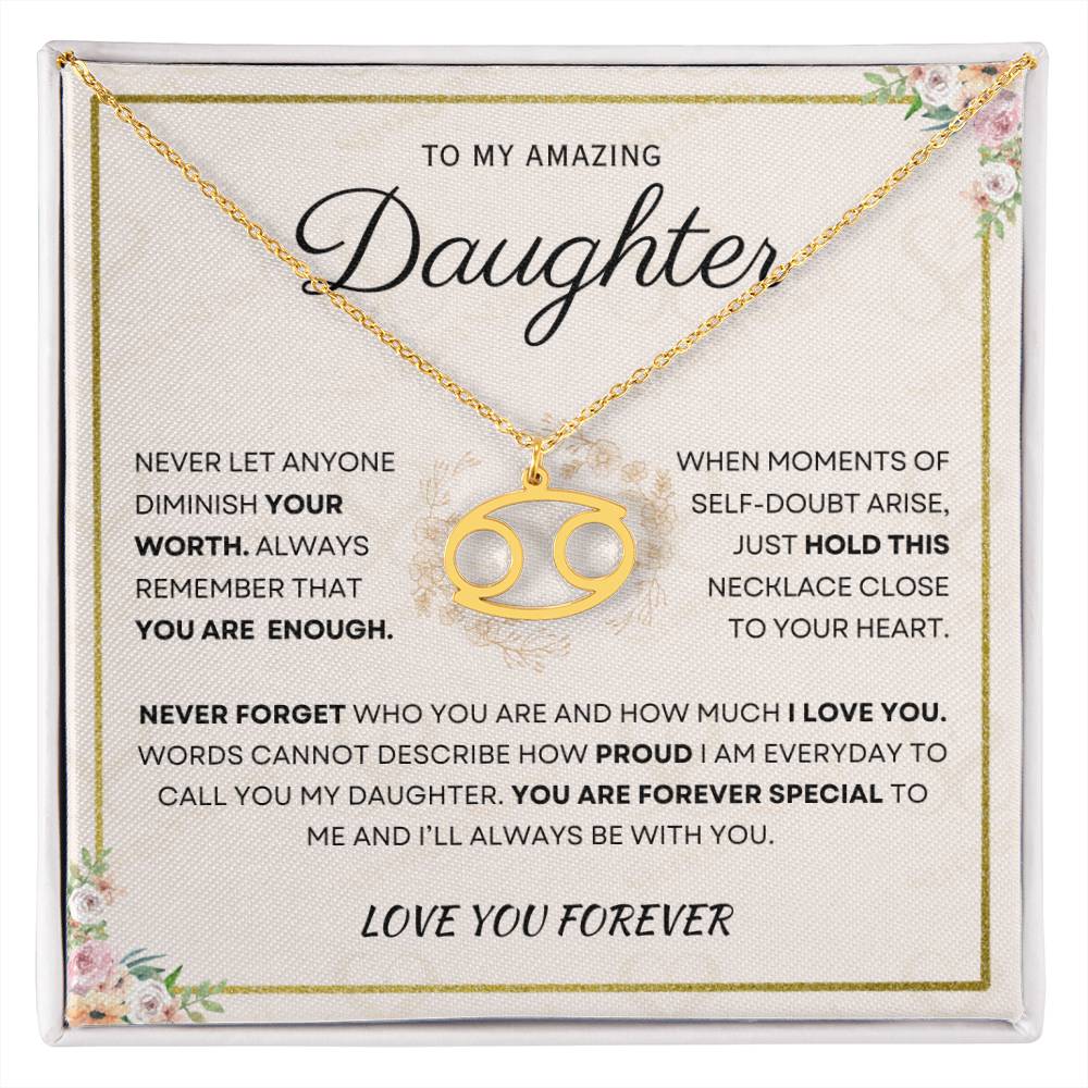 Daughter - You Are Enough - Zodiac Necklace