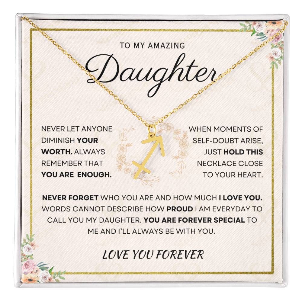 Daughter - You Are Enough - Zodiac Necklace