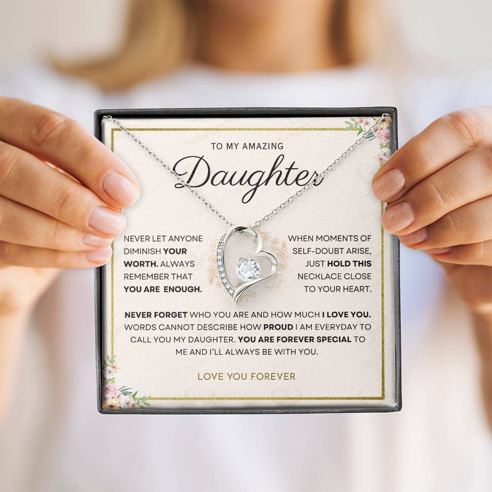 Daughter - You Are Enough - Forever Love Necklace