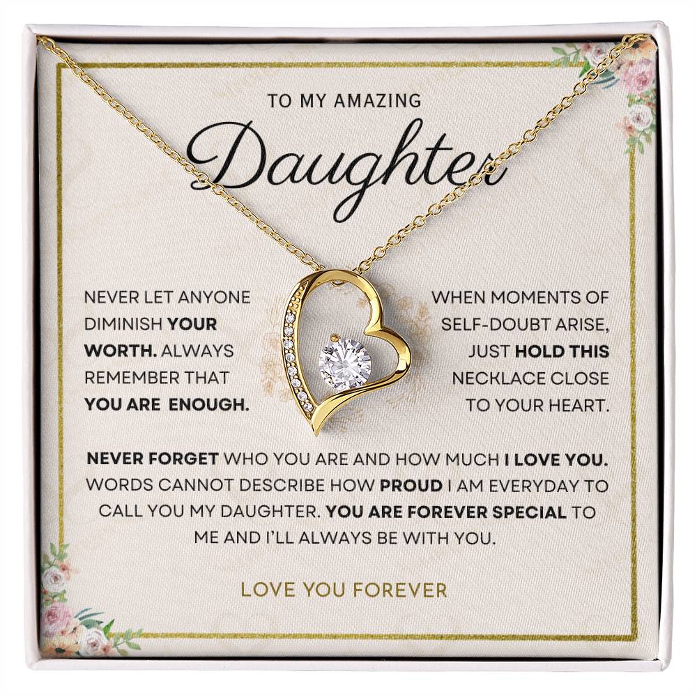 Daughter - You Are Enough - Forever Love Necklace