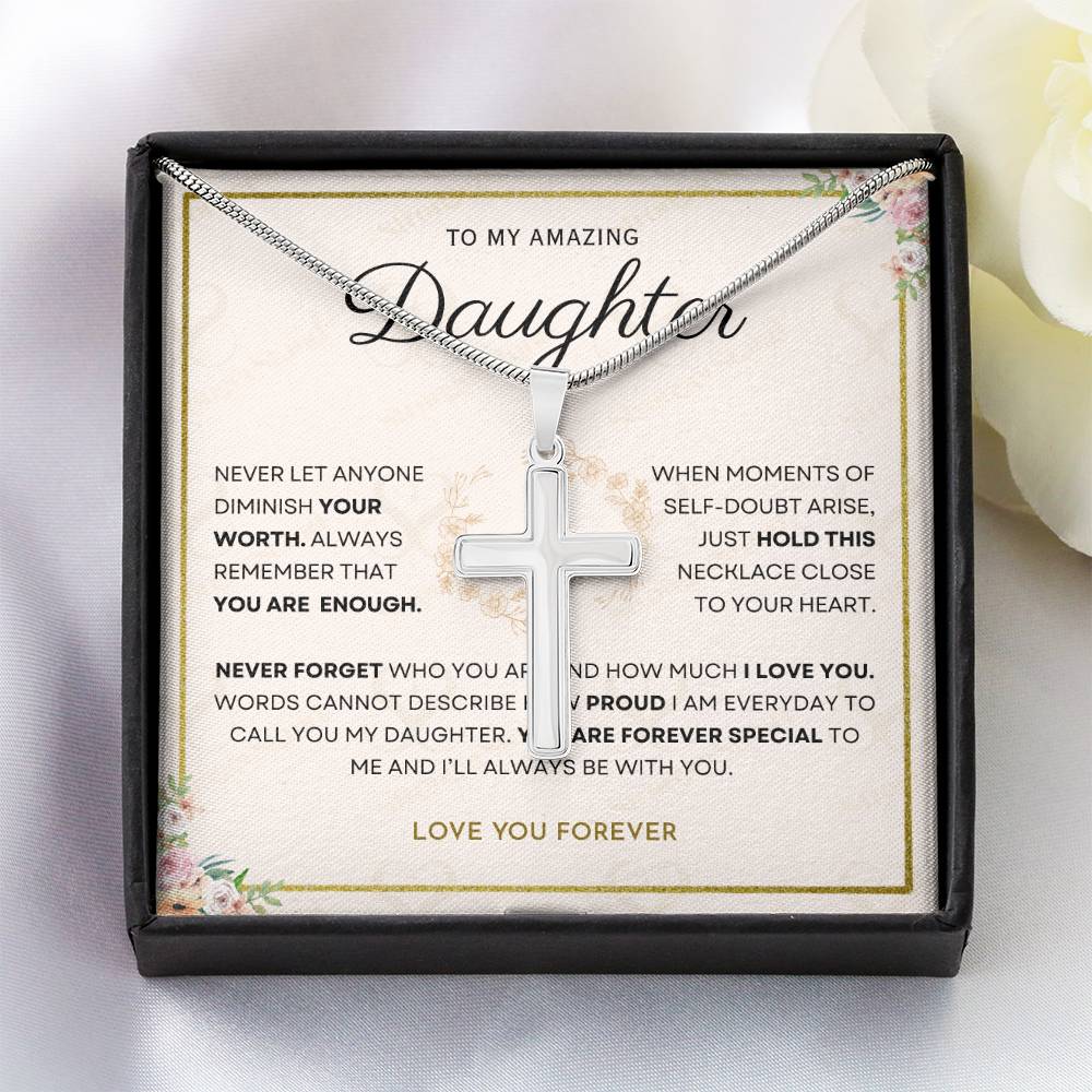 Daughter - You Are Enough - Cross Necklace