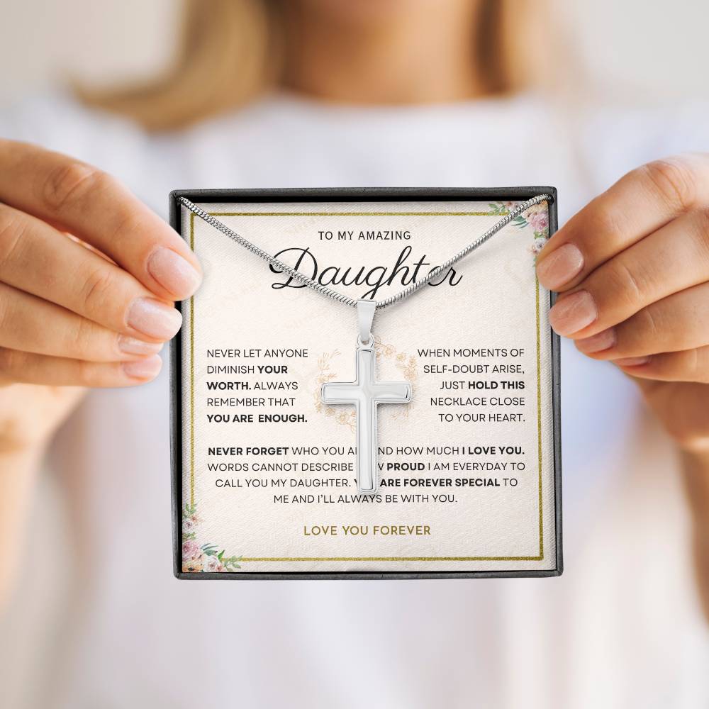 Daughter - You Are Enough - Cross Necklace