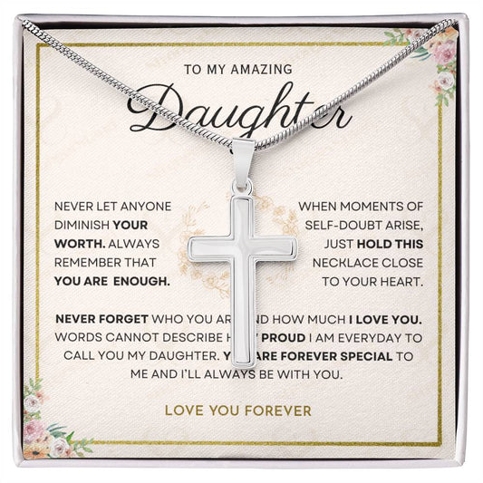 Daughter - You Are Enough - Cross Necklace