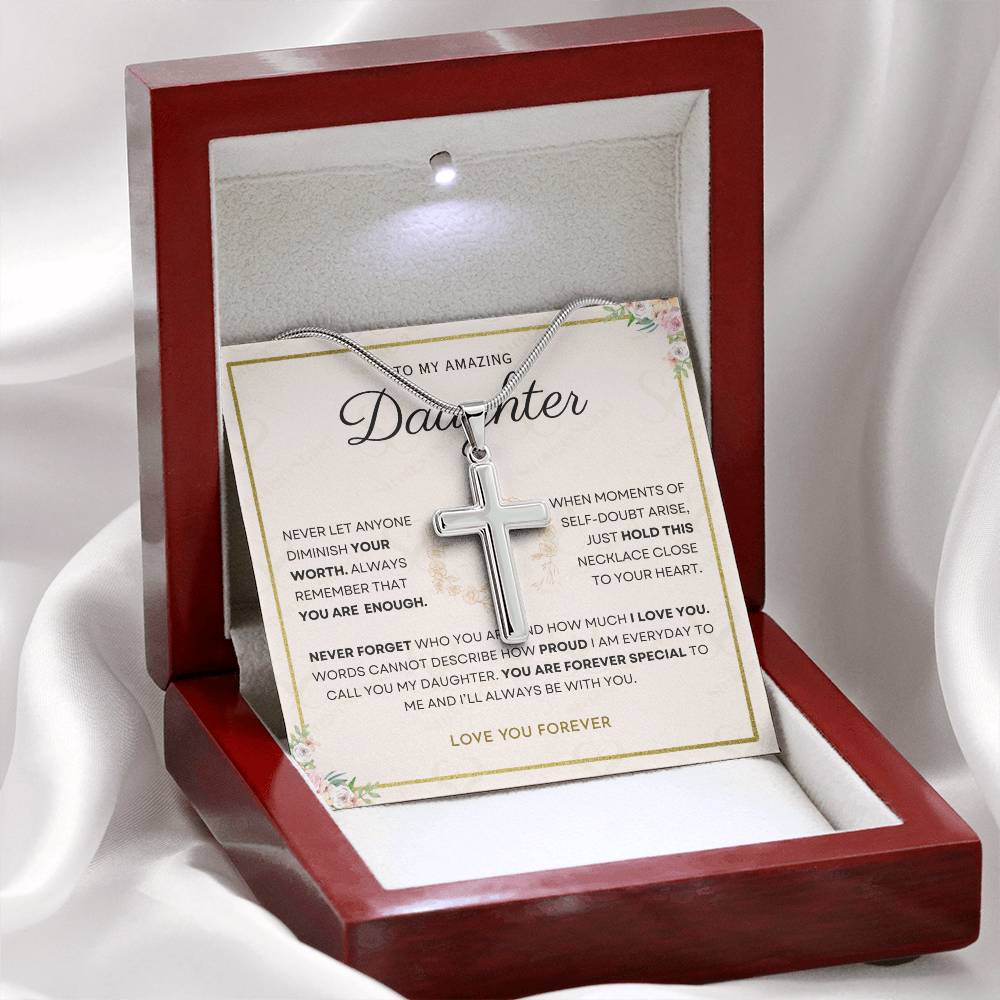 Daughter - You Are Enough - Cross Necklace