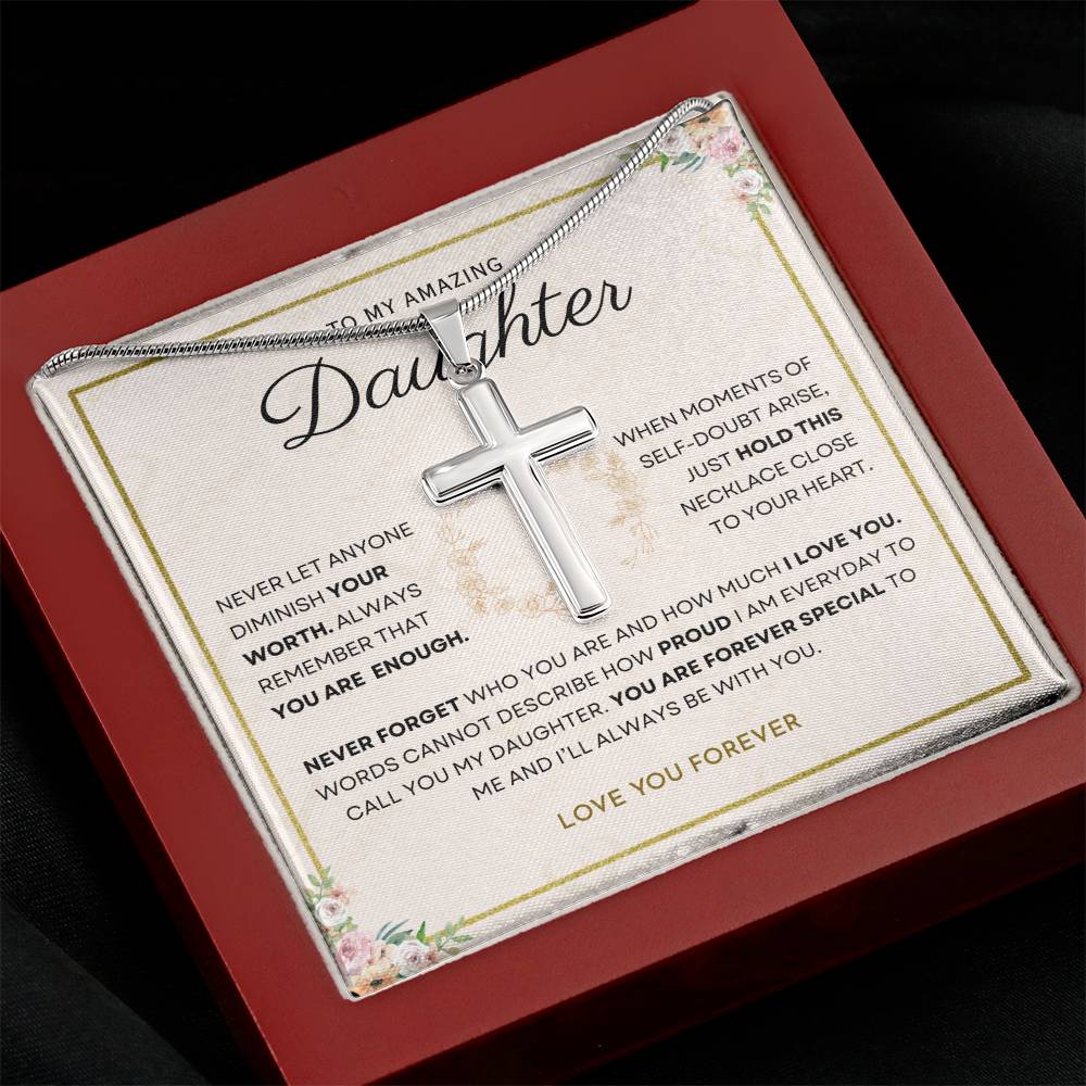 Daughter - You Are Enough - Cross Necklace