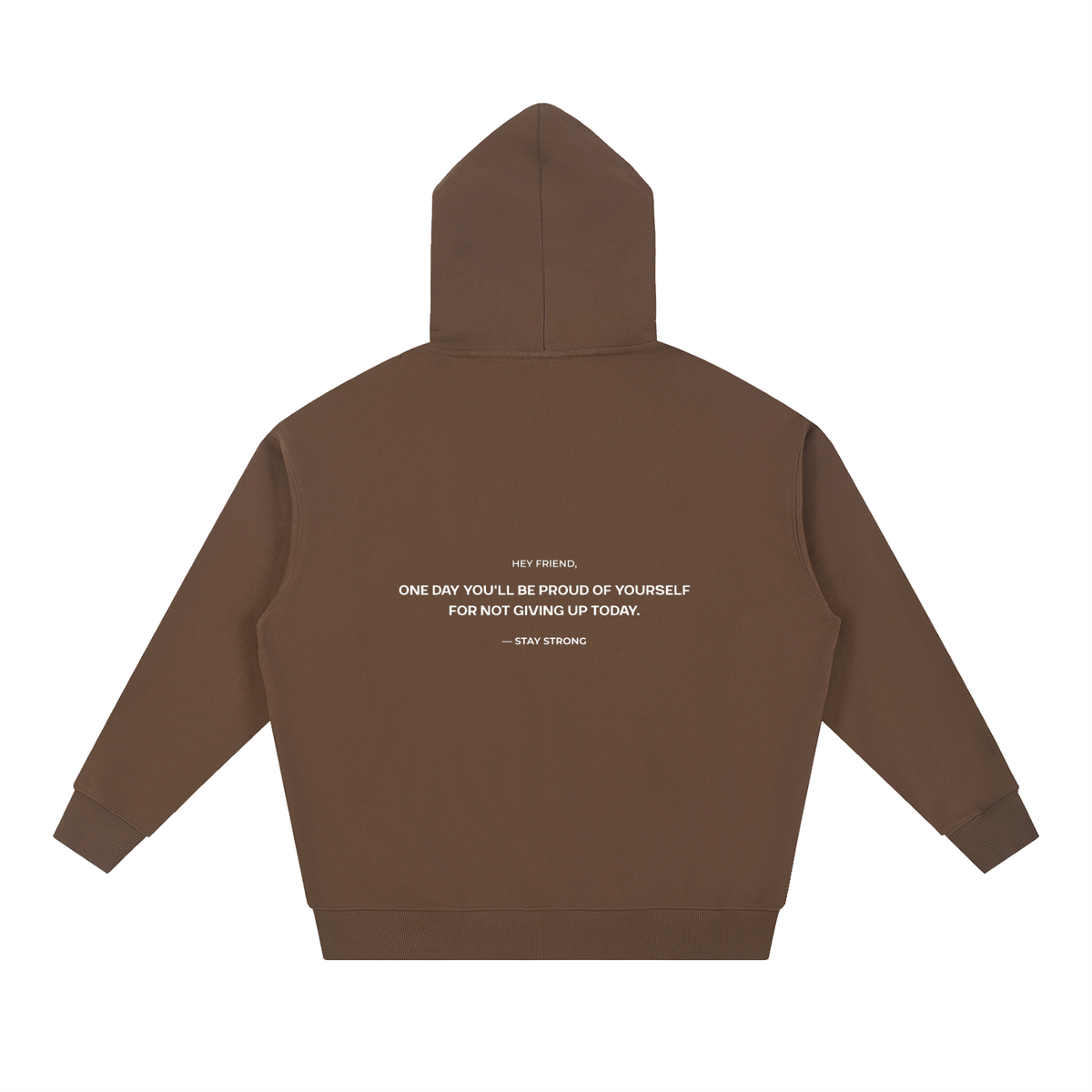 'Proud Of Yourself' Heavyweight Hoodie - Brown