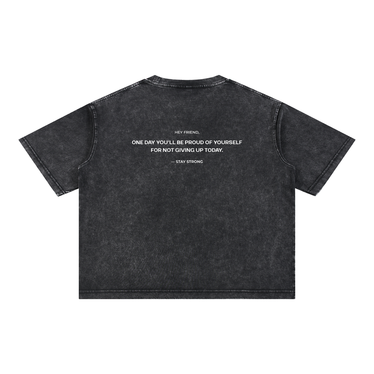 'Proud Of Yourself' Boxy T-Shirt - Black